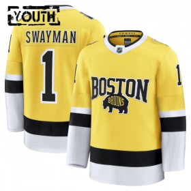 Dresovi Boston Bruins Fanatics NHL Stadium Series Premium Jeremy Swayman 2025-26 Gold - Dječji