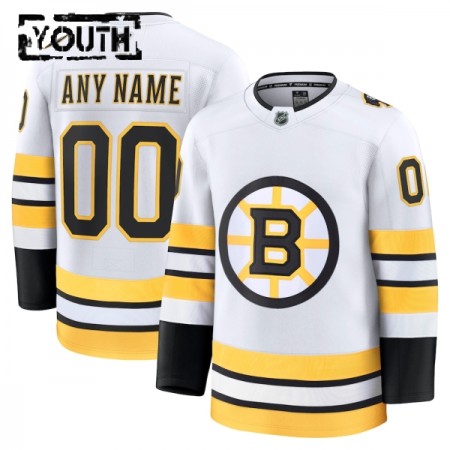 Dresovi Boston Bruins Fanatics Premium Custom 2025-26 Gostujući Bijela - Dječji