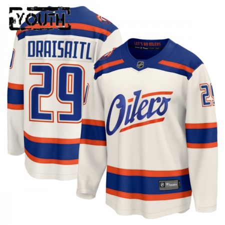 Dresovi Edmonton Oilers Fanatics Premium Leon Draisaitl 2025-26 Treći Bijela - Dječji Dresovi Edmonton Oilers Fanatics Premium Leon Draisaitl 2025-26 Treći Bijela - Dječji