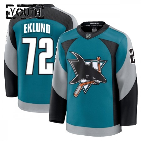 Dresovi San Jose Sharks Fanatics Premium William Eklund 2025-26 Treći Teal - Dječji