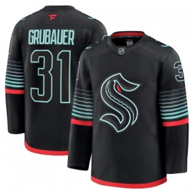 Dresovi Seattle Kraken Fanatics Premium Philipp Grubauer 2025-26 Treći Crno - Muške