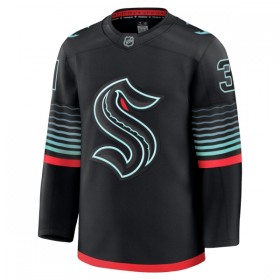 Dresovi Seattle Kraken Fanatics Premium Philipp Grubauer 2025-26 Treći Crno - Muške