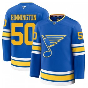 Dresovi St. Louis Blues Fanatics Premium Binnington Jordan 2025-26 Domaći Plava - Muške