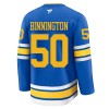 Dresovi St. Louis Blues Fanatics Premium Binnington Jordan 2025-26 Domaći Plava - Muške