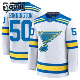 Dresovi St. Louis Blues Fanatics Premium Binnington Jordan 2025-26 Gostujući Bijela - Dječji