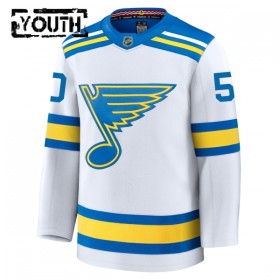 Dresovi St. Louis Blues Fanatics Premium Binnington Jordan 2025-26 Gostujući Bijela - Dječji
