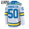 Dresovi St. Louis Blues Fanatics Premium Binnington Jordan 2025-26 Gostujući Bijela - Dječji