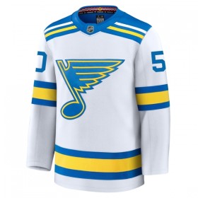Dresovi St. Louis Blues Fanatics Premium Binnington Jordan 2025-26 Gostujući Bijela - Muške