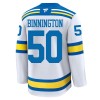 Dresovi St. Louis Blues Fanatics Premium Binnington Jordan 2025-26 Gostujući Bijela - Muške