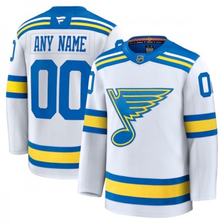 Dresovi St. Louis Blues Fanatics Premium Custom 2025-26 Gostujući Bijela - Muške